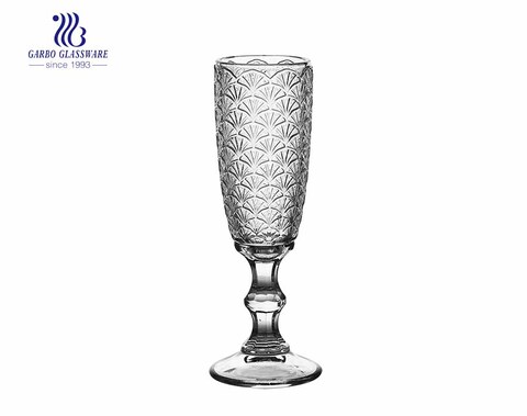 6 oz nouveau design flûte à pied verre à vin avec tige courte speakeasy