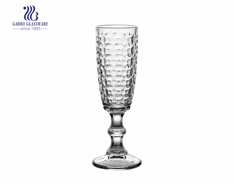6oz New design flute stemware wine glass with short speakeasy stem