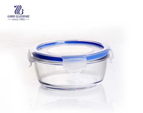 Round high borosilicate bowl pyrex glass lunch box