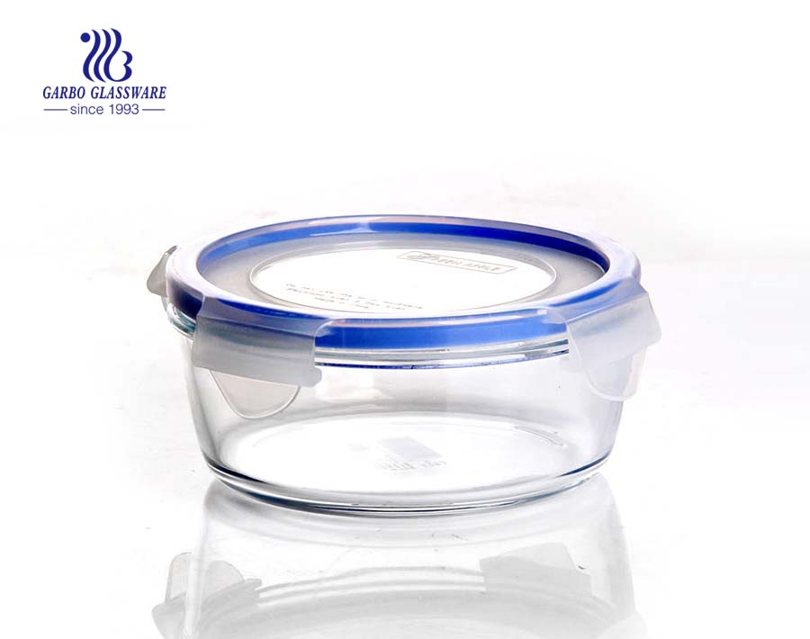 Round high borosilicate bowl pyrex glass lunch box