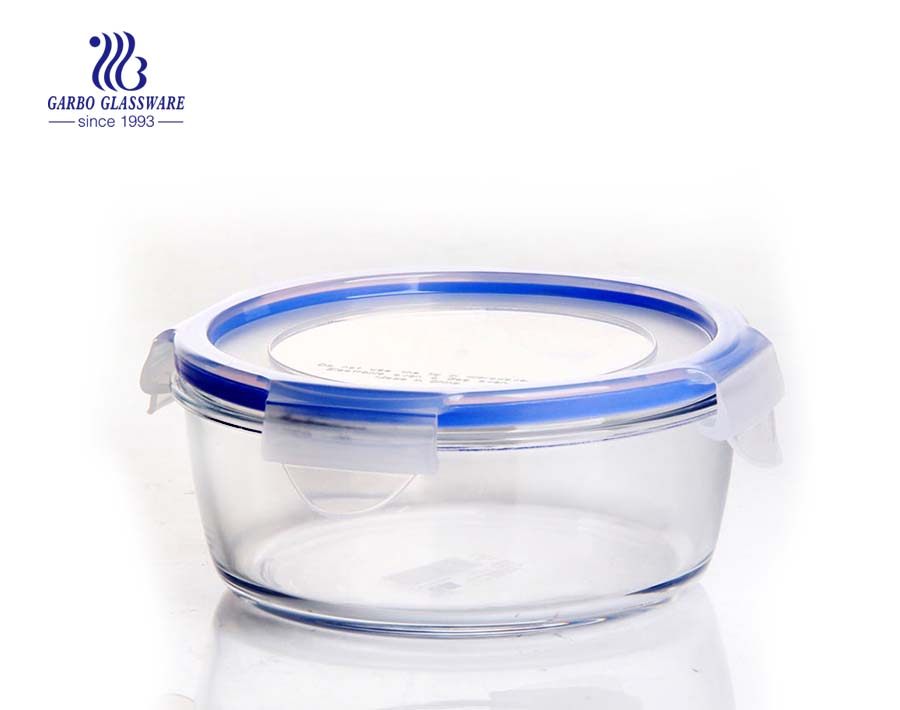 Lonchera redonda alta de borosilicato de vidrio pyrex