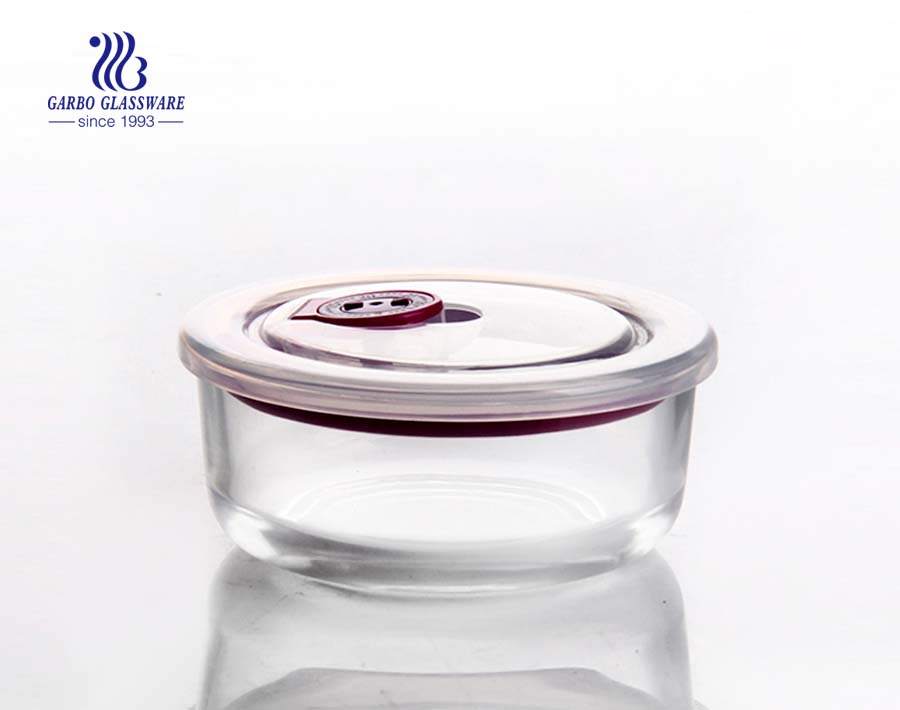 Round high borosilicate bowl pyrex glass lunch box