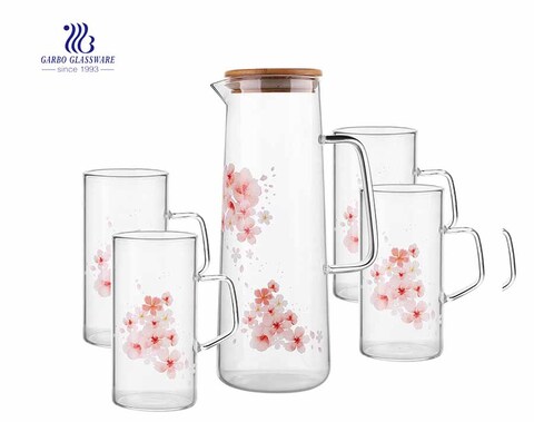 New design heat resistant 5 pcs pitcher and glass set