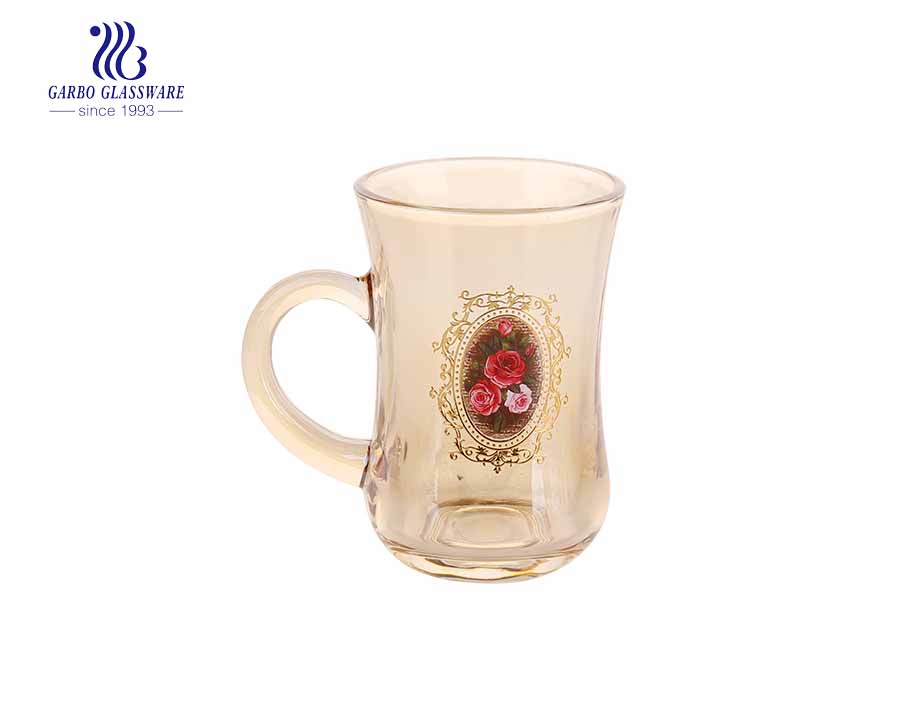 Ion Plated Glass Coffee Mug With Customized Design