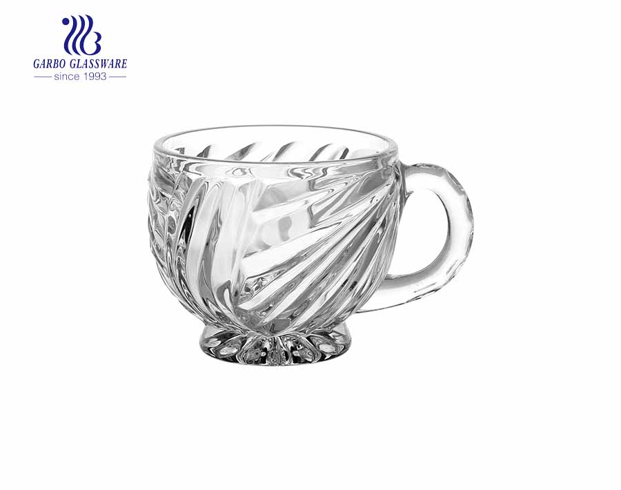 420ml Glas Kaffeetasse mit Goldrand und schickem Design