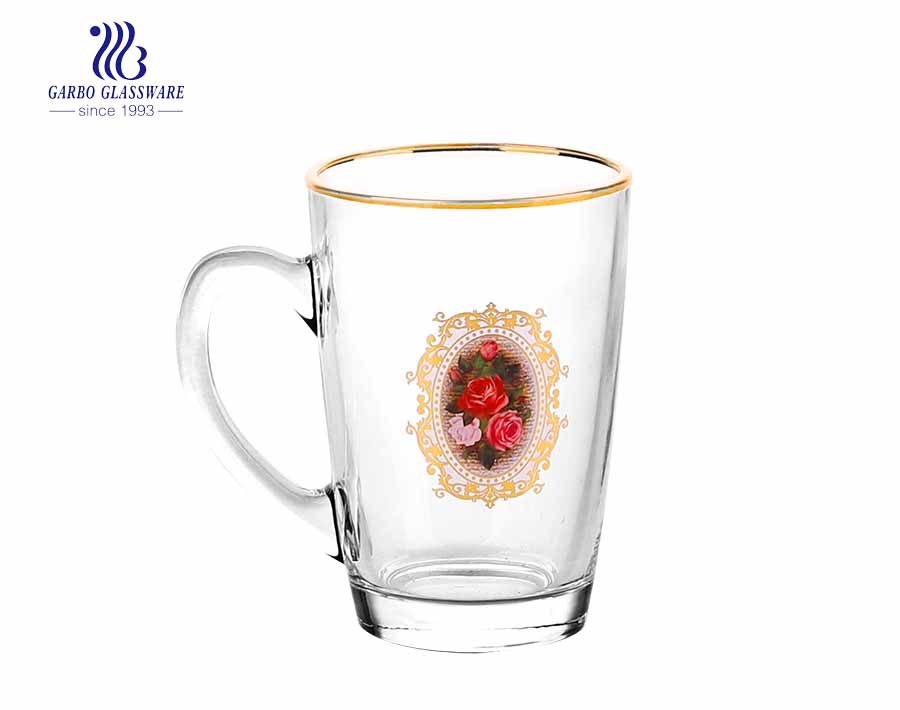 370ML Glass Beer Mug With Customized Decal