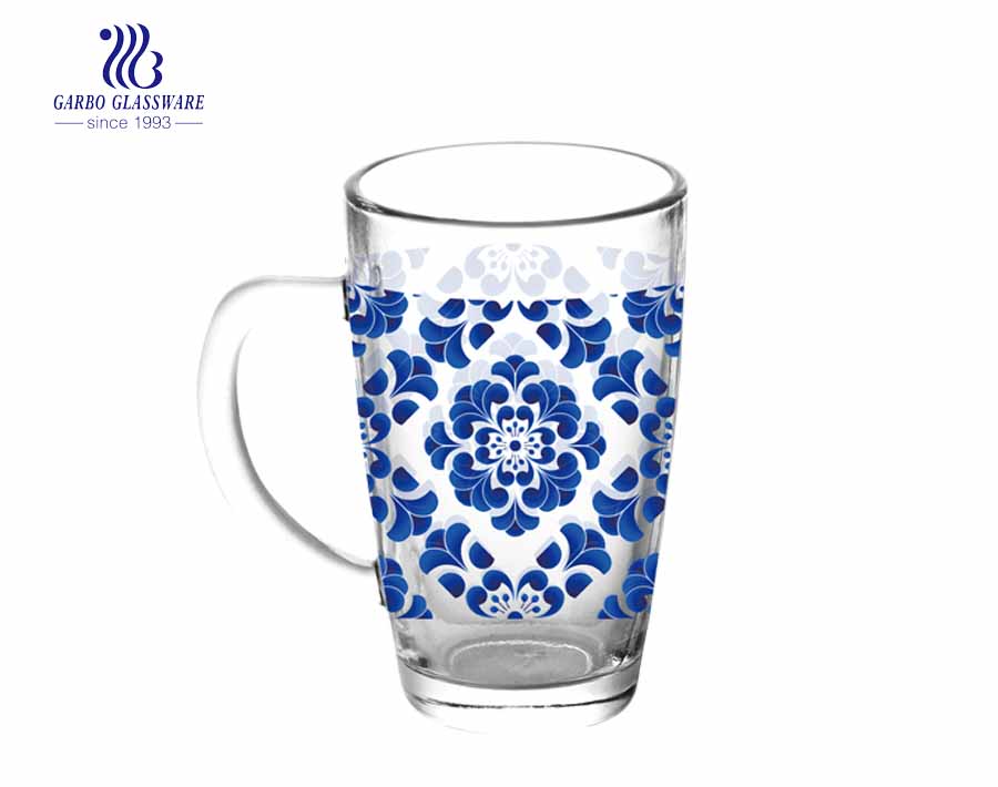 370ML Glass Beer Mug With Customized Decal