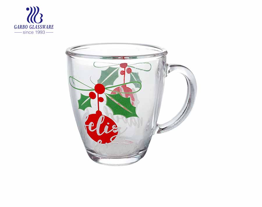 360ML Glass Tea Mug With Customized Design