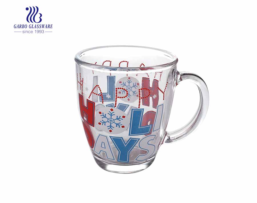 360ML Glass Tea Mug With Customized Design