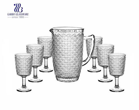 Garbo Glass New Design 7pcs water jug with stemware sets