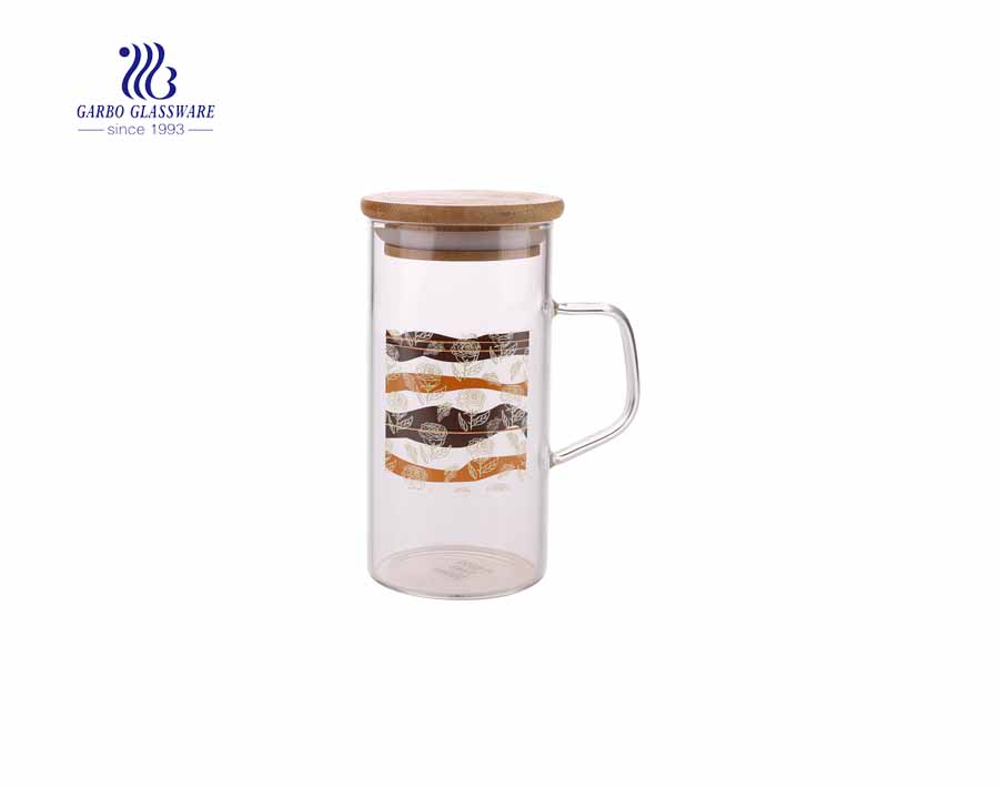 glass cups with bamboo lids wholesale