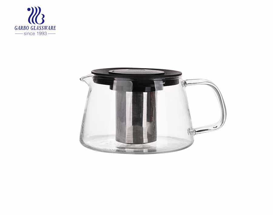 Pyrex glass teaware 1.2L artesanal pirex de vidro bule por atacado