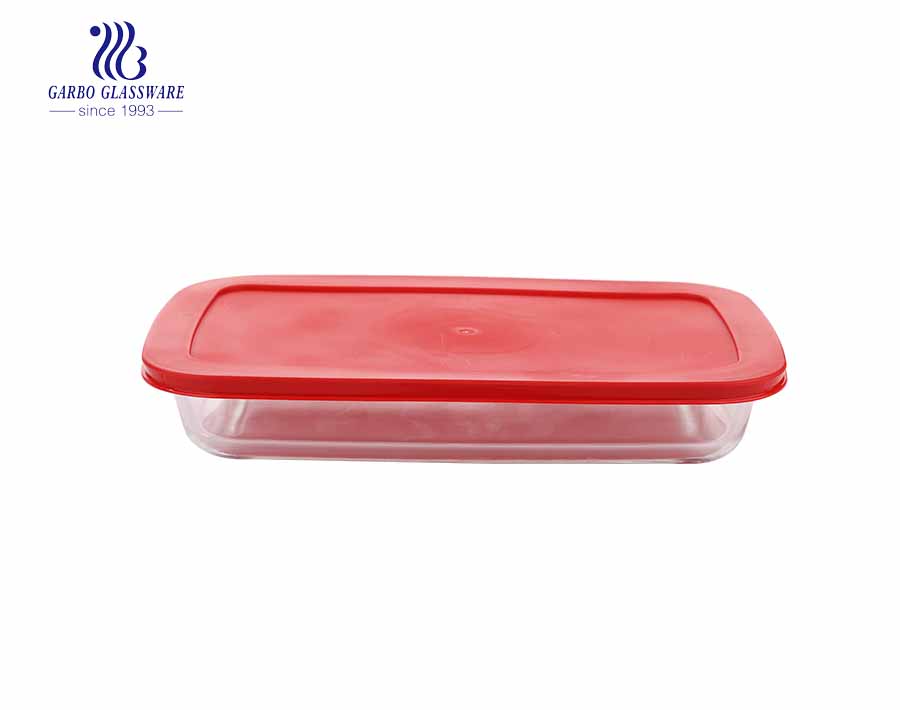 Molde de vidrio de pyrex de forma ovalada de borosilicato de 1.6 litros