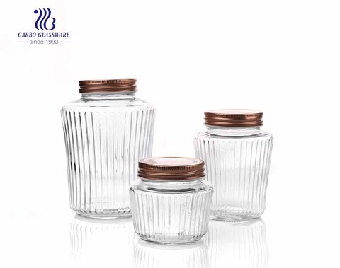 Ensemble de pots de stockage en verre transparent