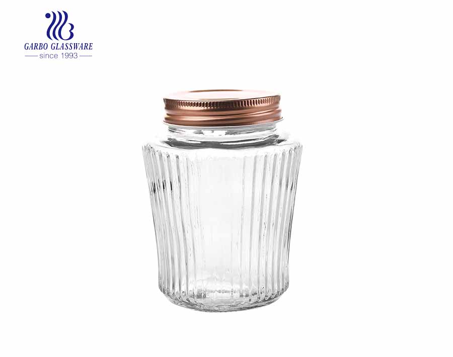 中国卸売機能ファミリーは透明なガラス収納瓶セットを使用します