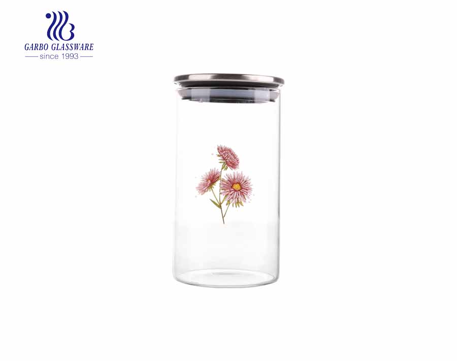 880ml LFGB chứng nhận LFGB nắp tre bán buôn lọ thủy tinh pyrex