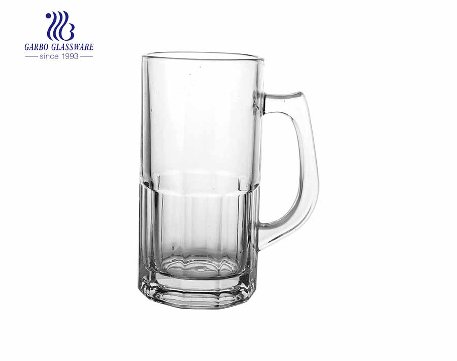 caneca de vidro de grande capacidade com alça de vidro para beber cerveja