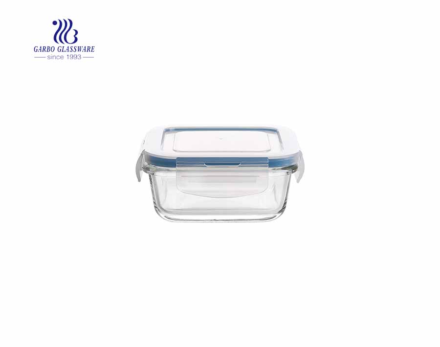 Unique square heatable 330ml pyrex glass lunch box 