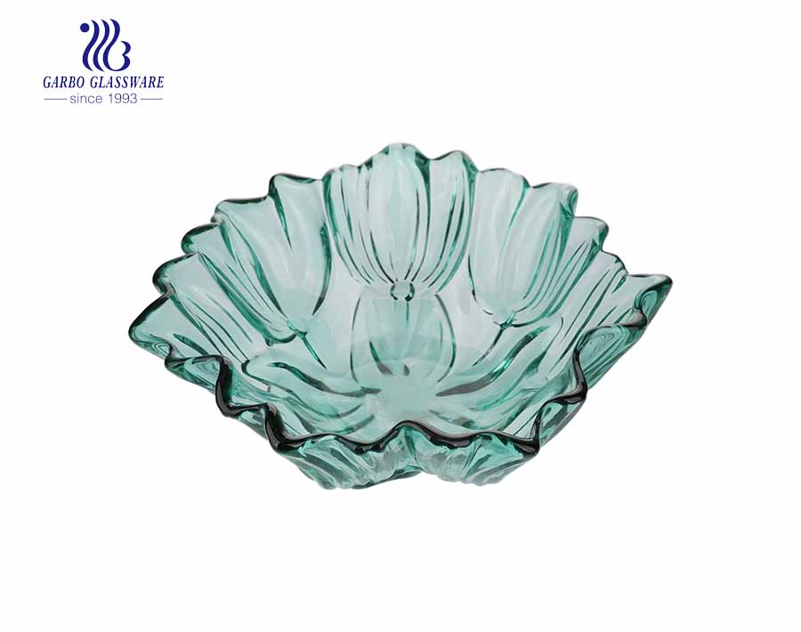 14.06'' Big Size Ion Electroplated Elegant Glass Plate for Home Decoration