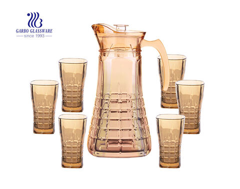 7pcs Plating Glass Drinking Set Water Glass Pitcher And Tumblers