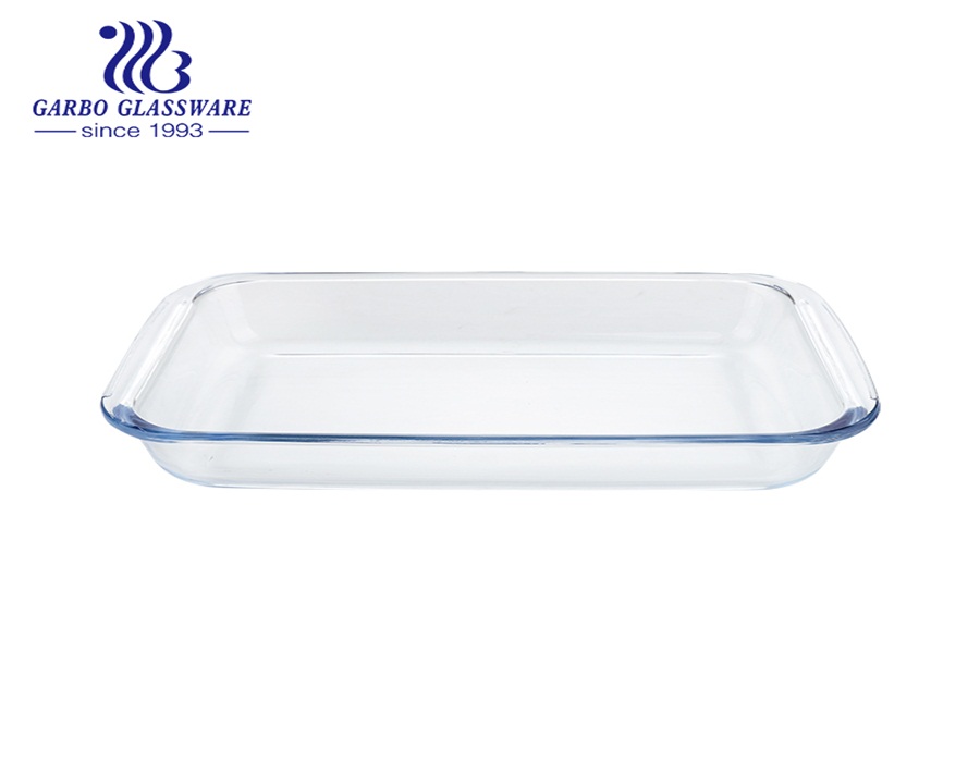 2.2L Borosilicate rectangle shape pyrex glass baking pan