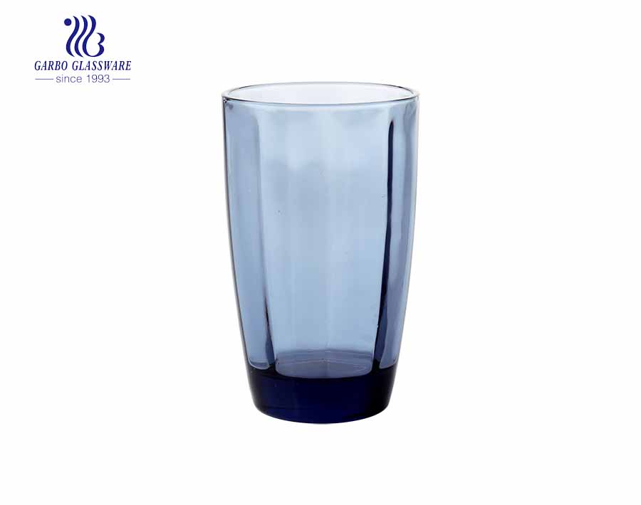 300ml Solid blue colored glass water cups