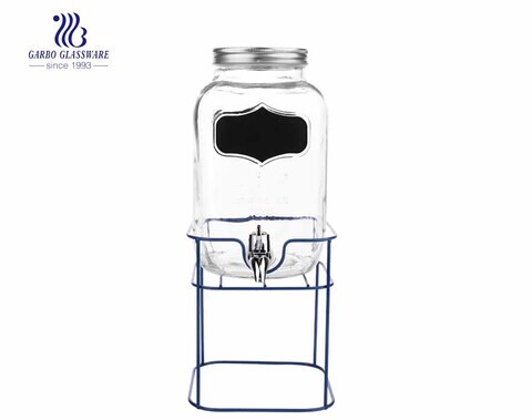 4L south america hot sale hotel using juice drinking glass dispenser with stainless steel base 