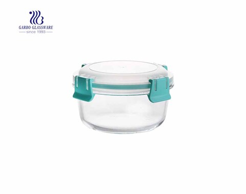 840cc Hộp cơm thủy tinh tròn pyrex kín khí chống rò rỉ độc đáo