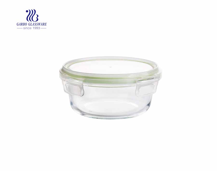 840cc Hộp cơm thủy tinh tròn pyrex kín khí chống rò rỉ độc đáo