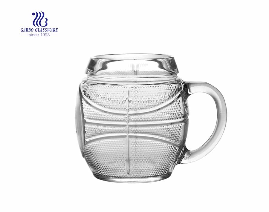 glass mug in glass with thick bottom for tea drinking