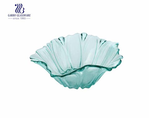 7.68'' Tiffany Light Blue Color Glass Fruit Bowl for Home Usage