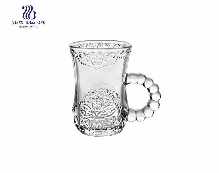 custom available clear pilsener glass beer mug with handle