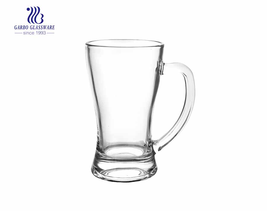 glass beer mug in handle glass cup for beer drinking