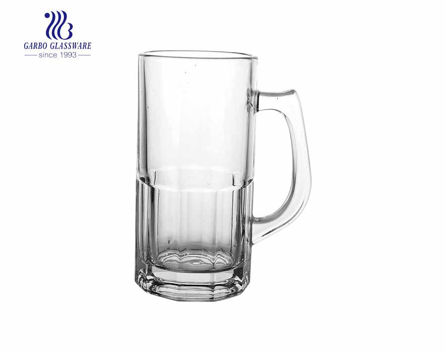 glass beer mug in handle glass cup for beer drinking
