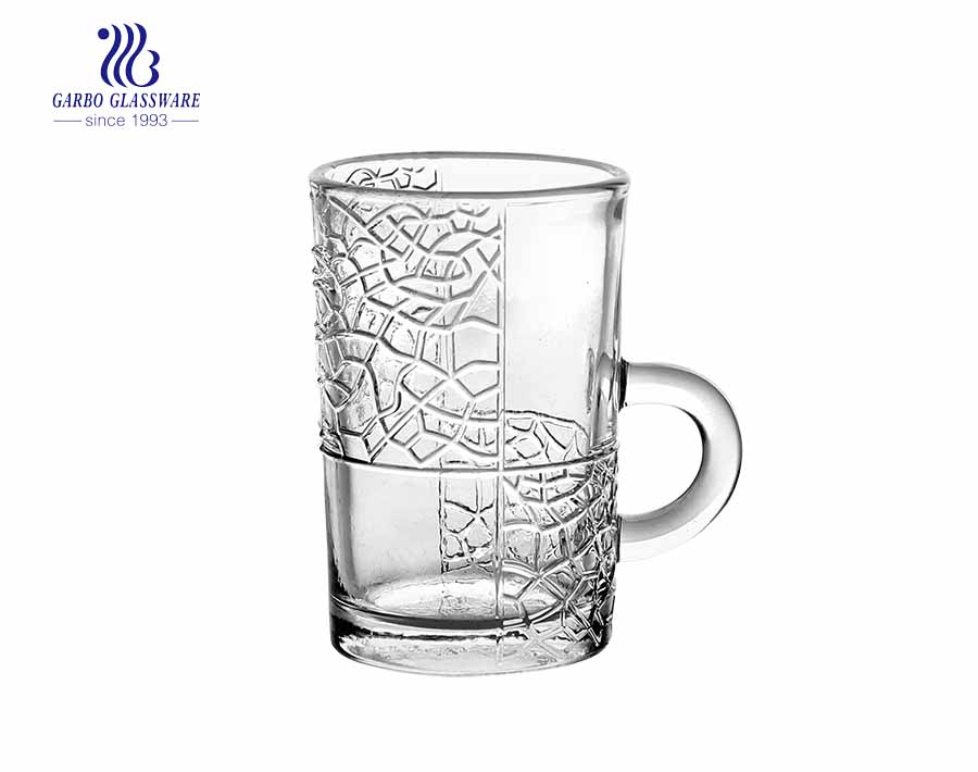 glass beer mug in handle glass cup for beer drinking