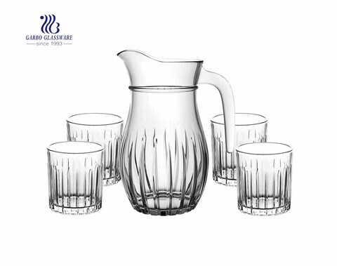 Garbo new design clear drinking glass set pitcher with cup set