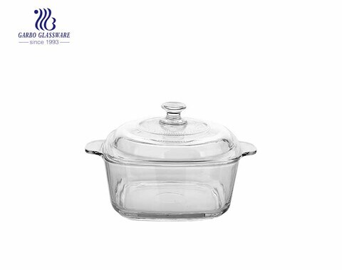 Casserole en verre pyrex transparent de haute qualité 1000ML pour micro-ondes à l'aide