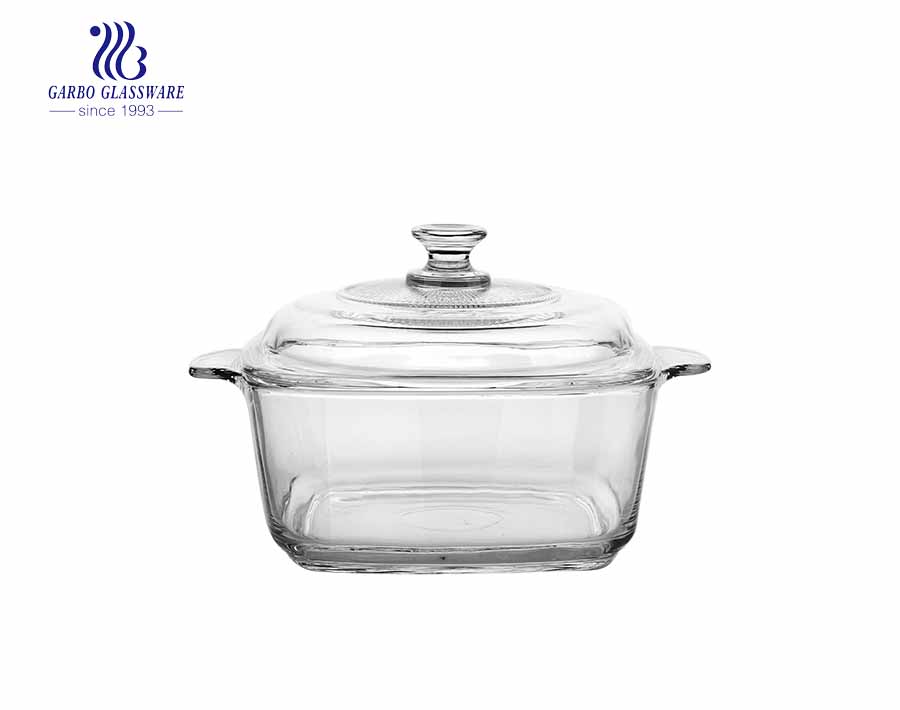 Casserole en verre pyrex transparent de haute qualité 1000ML pour micro-ondes à l'aide