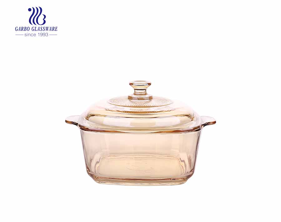 Casserole en verre pyrex transparent de haute qualité 1000ML pour micro-ondes à l'aide