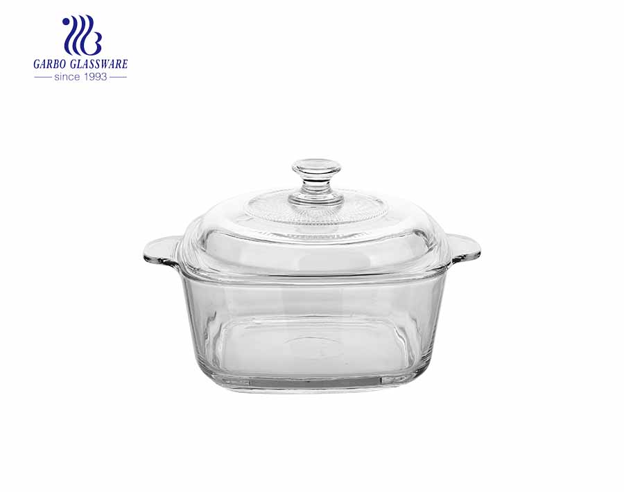 High white quality 1000ML clear pyrex glass casserole for mircowave using
