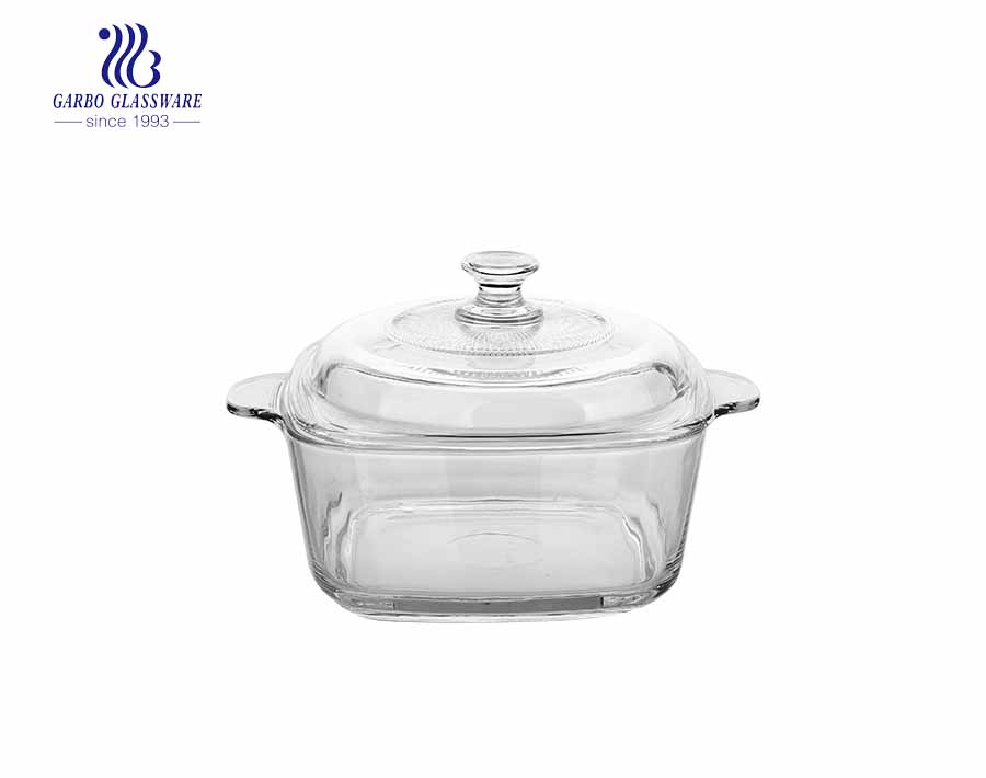 Wholesale 2385ml electroplated amber color pyrex glass casserole bowl for mircowave using