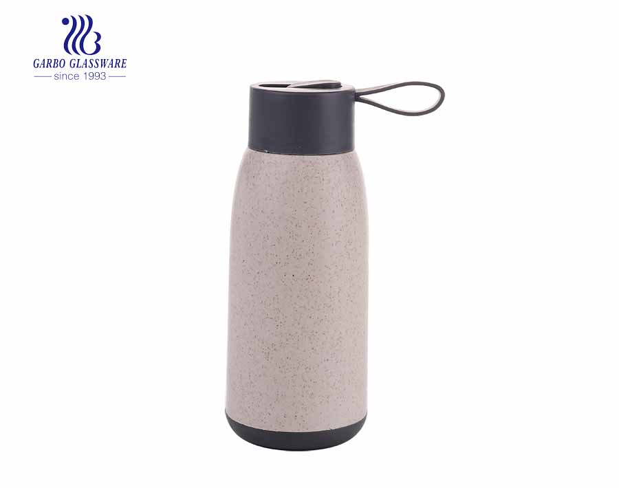 cheap promotion 330ml sports glass water bottle with plasctic sleeve