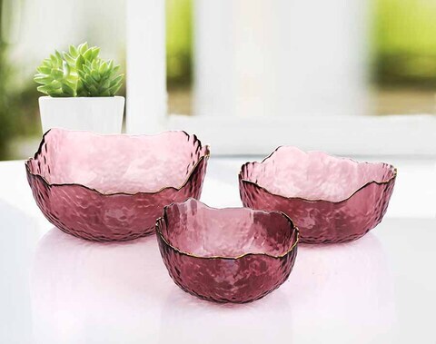 صنع في الصين الاستخدام اليومي Glod Rim Glass Fruit Bowl Set لسوق أوروبا