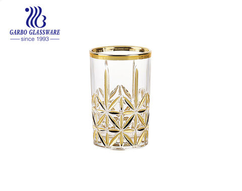 6OZ Arabische Glas-Teetasse im neuen Stil mit Gold und Silber