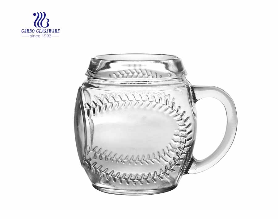 frosted printing glass beer mug with creative bell