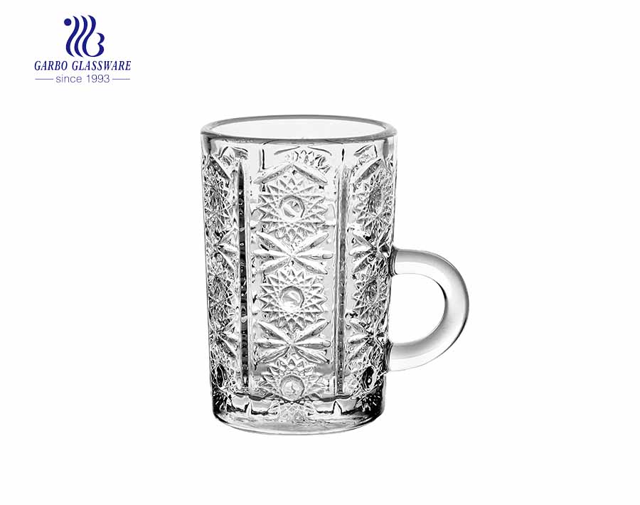 frosted printing glass beer mug with creative bell