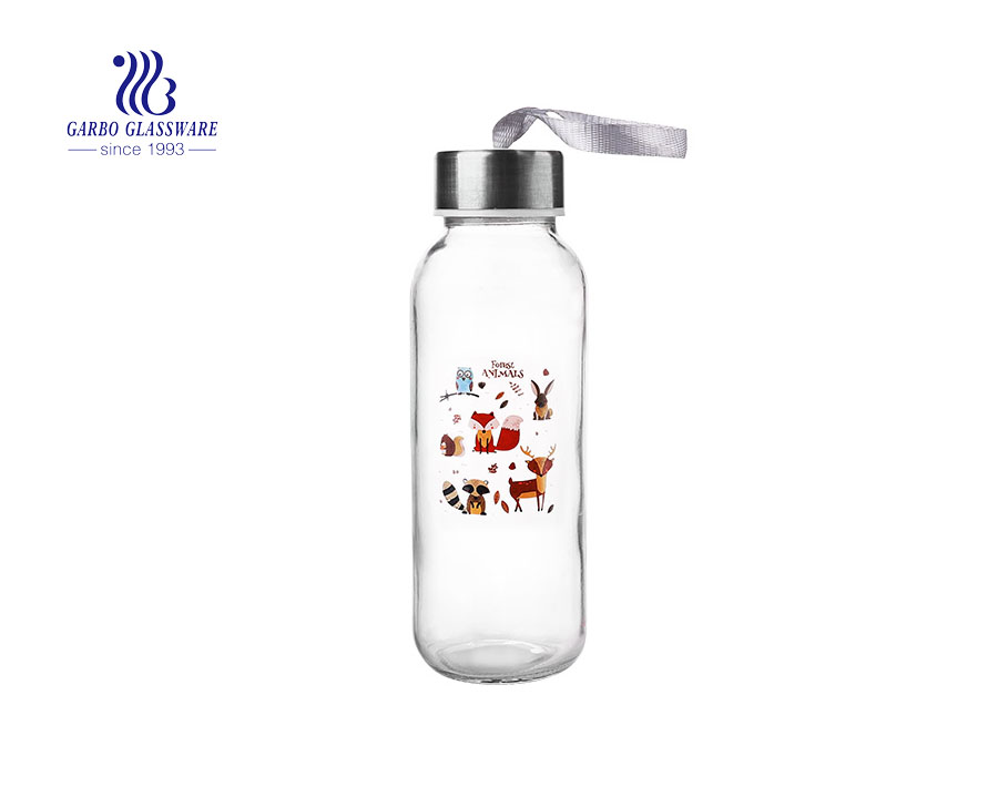 Promotion 500ml Outdoor Sport Glas Wasser Trinkflasche mit Stoffhülle