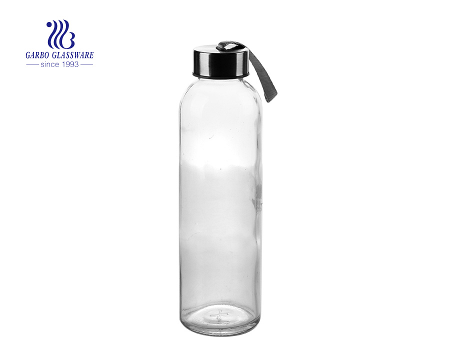 Promoción 500ml botella de agua de vidrio para deportes al aire libre con funda de tela