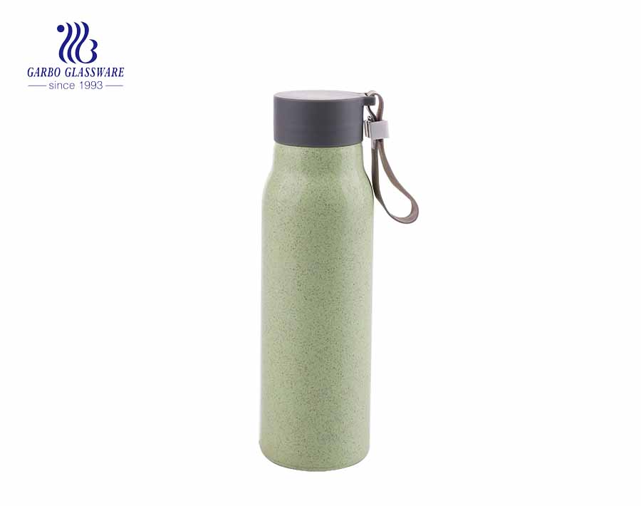 Thiết kế thẳng màu hồng dễ thương Chai thủy tinh nước 300ml có tay áo