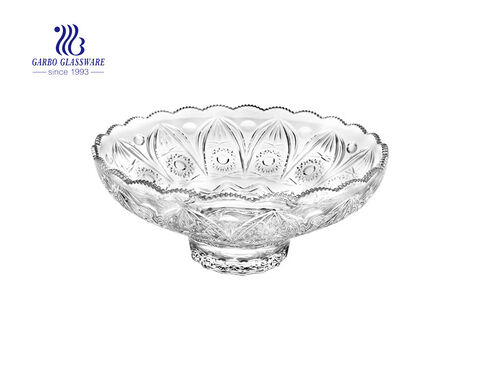 9.65'' Sunflower Series Clear Glass Fruit Bowl with foot 